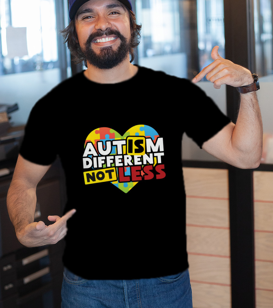 Autism Different Not Less Heart Puzzle T-Shirt