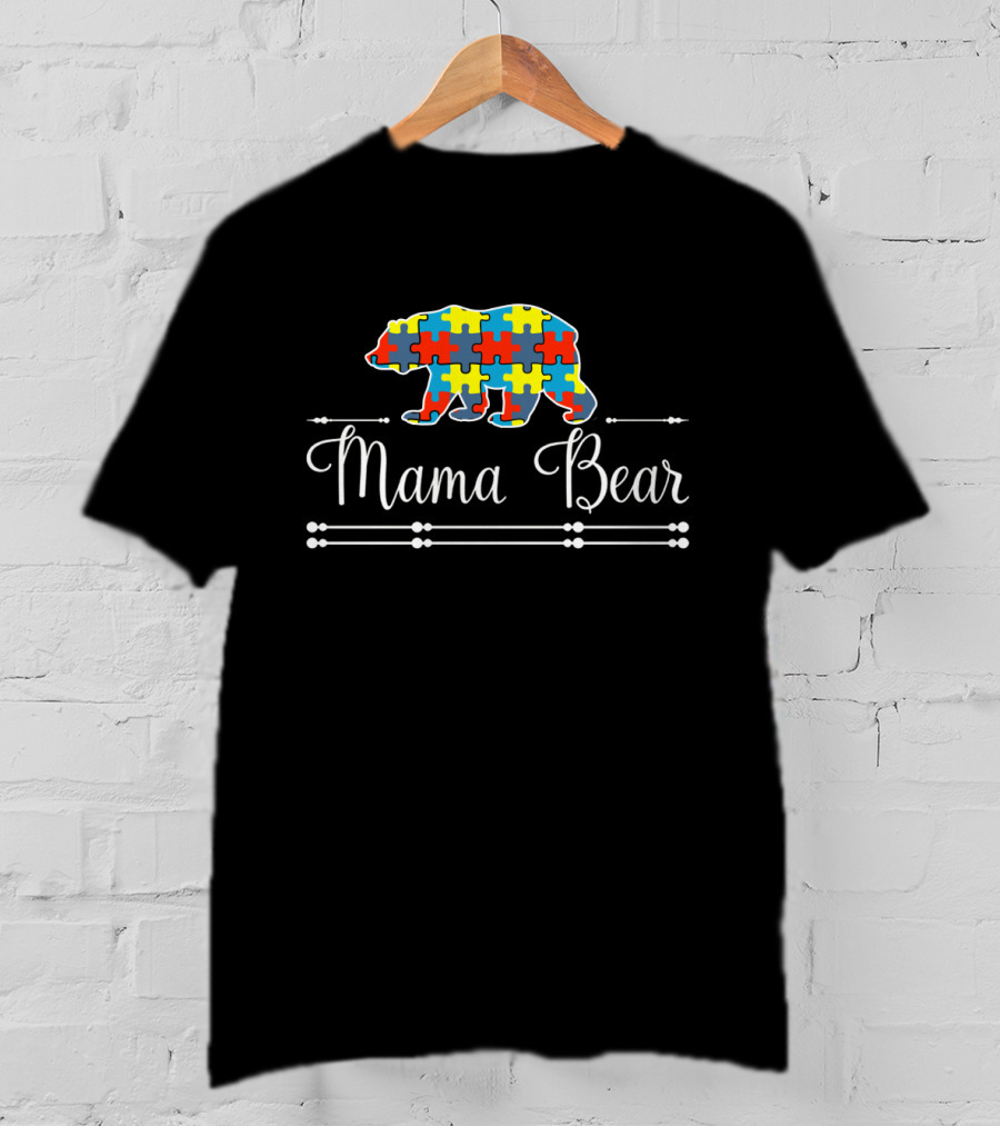 Mama Bear Autism Puzzle T-Shirt