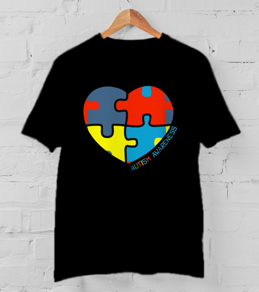 Autism Awareness Love Heart Puzzle Piece T-Shirt