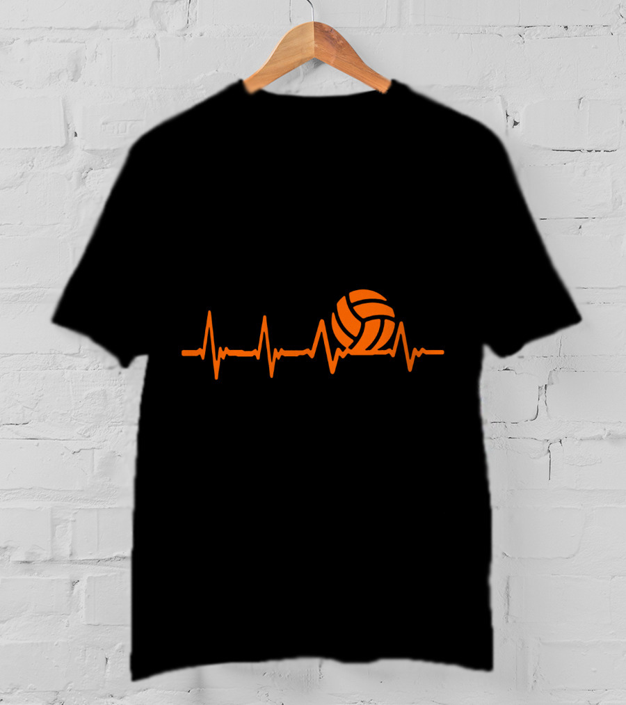 Volleyball Heartbeat With Volleyball Beats Iconic Orange T-Shirt