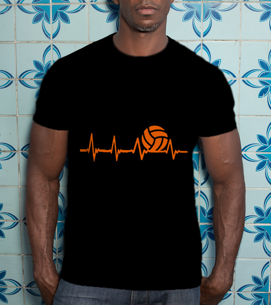 Volleyball Heartbeat With Volleyball Beats Iconic Orange T-Shirt