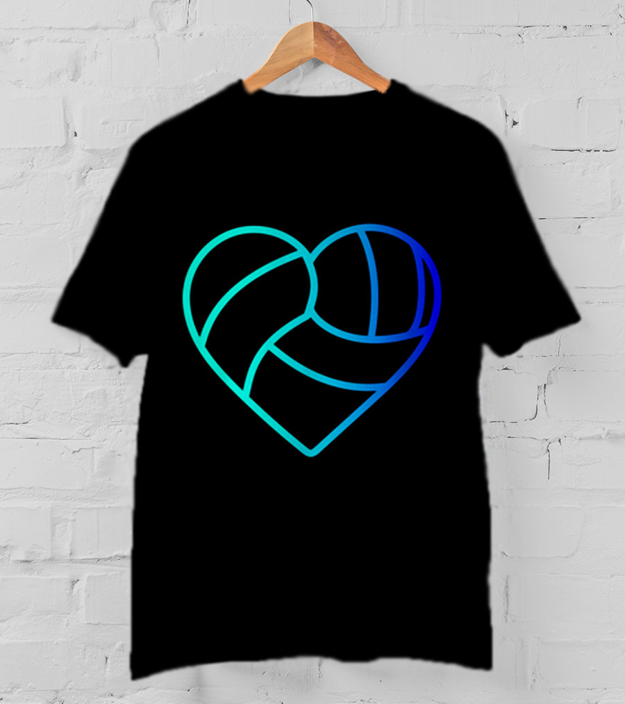 Heart Shaped Volleyball Love Gradient T-Shirt
