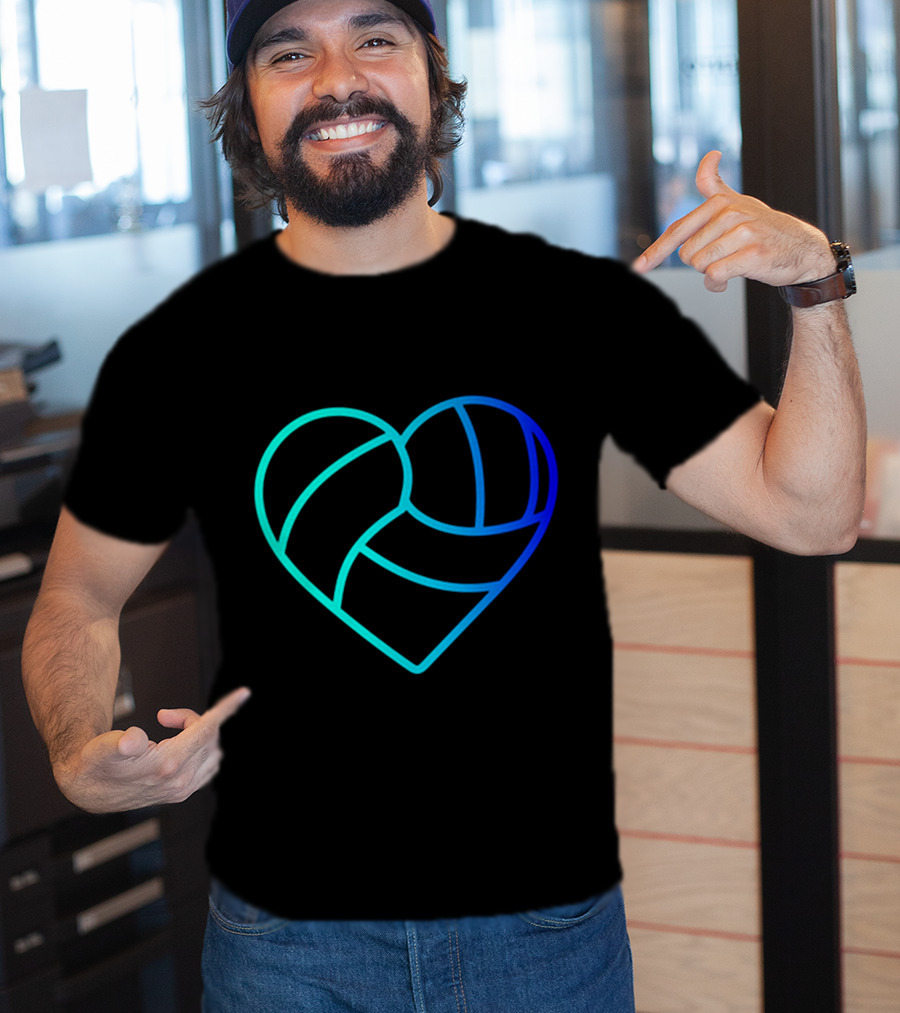 Heart Shaped Volleyball Love Gradient T-Shirt