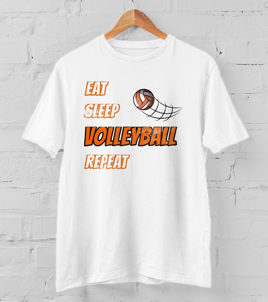 Eat Sleep Volleyball Repeat With Dynamic Ball Image T-Shirt