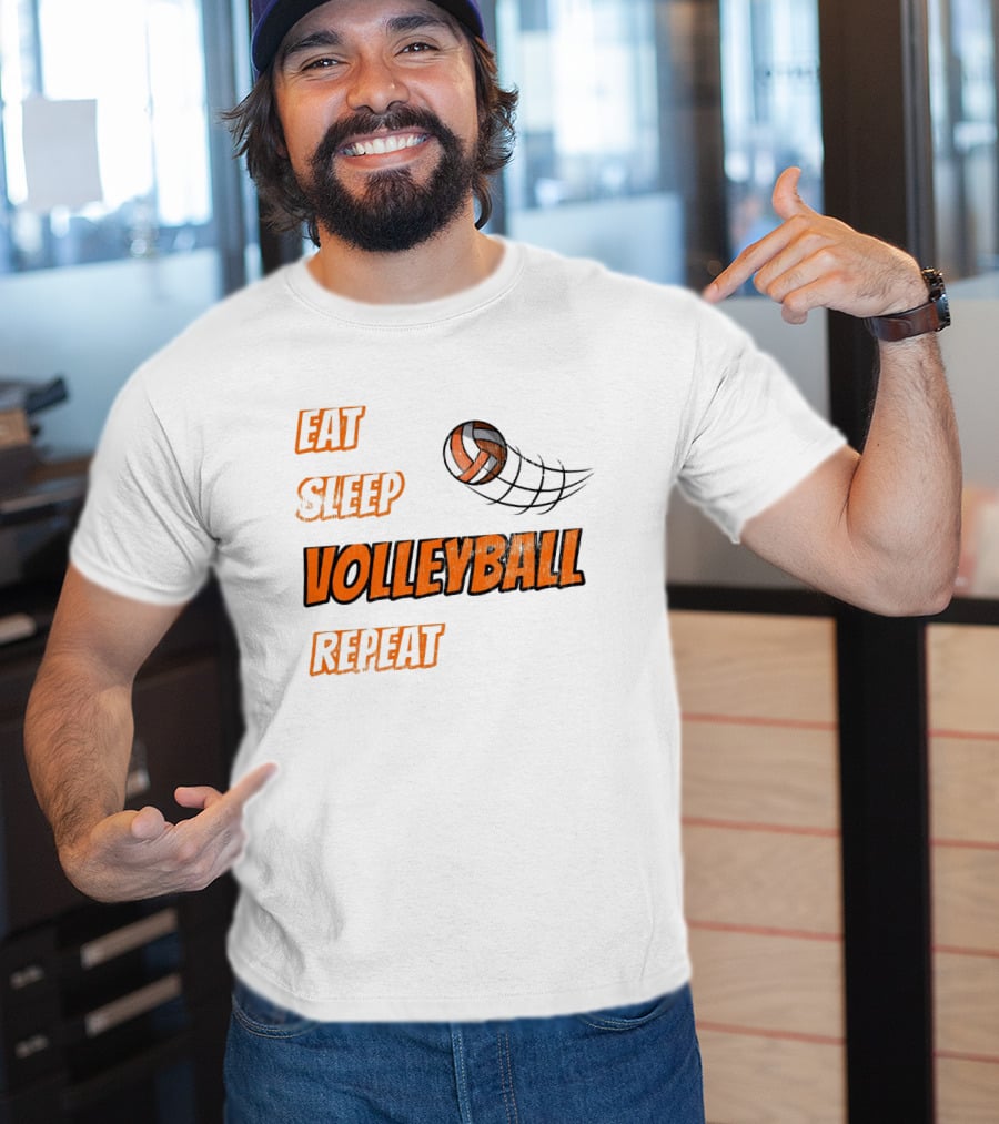 Eat Sleep Volleyball Repeat With Dynamic Ball Image T-Shirt