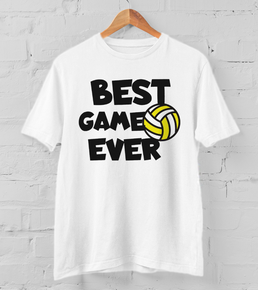 Best Game Ever Volleyball Design With Yellow And Black Ball T-Shirt