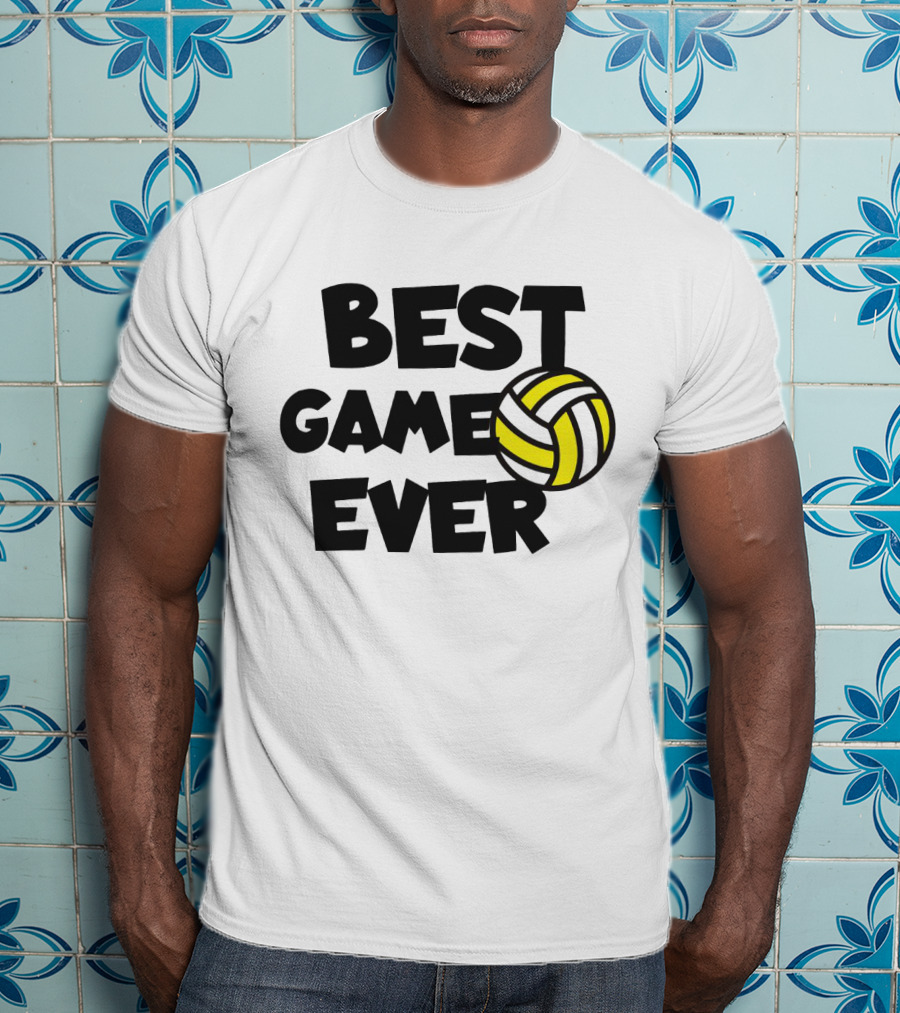 Best Game Ever Volleyball Design With Yellow And Black Ball T-Shirt