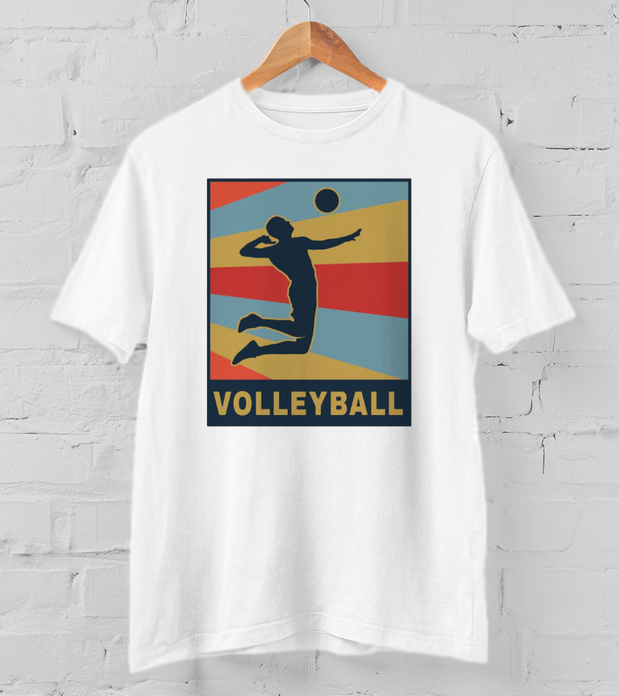 Volleyball Player Silhouette Jumping Action Club Team T-Shirt
