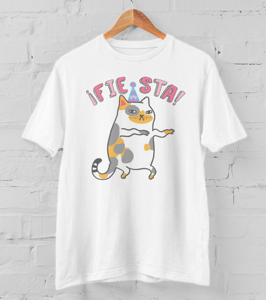 Fiesta Celebration Cat With Party Hat T-Shirt