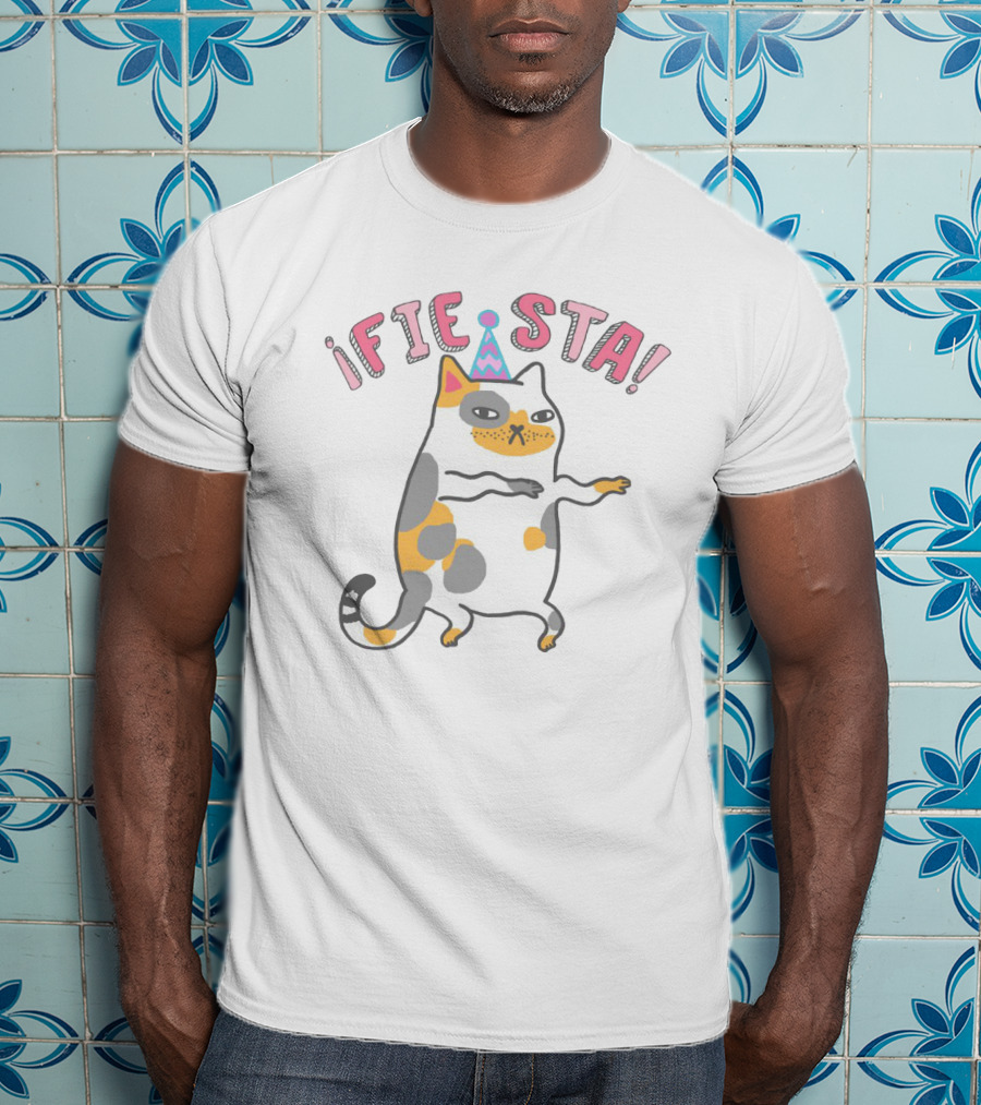 Fiesta Celebration Cat With Party Hat T-Shirt