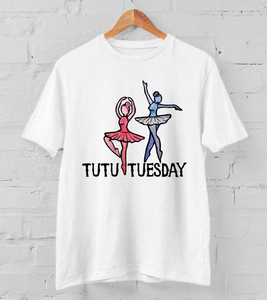 Ballet Dancers Tutu Tuesday Pink And Blue Costume T-Shirt
