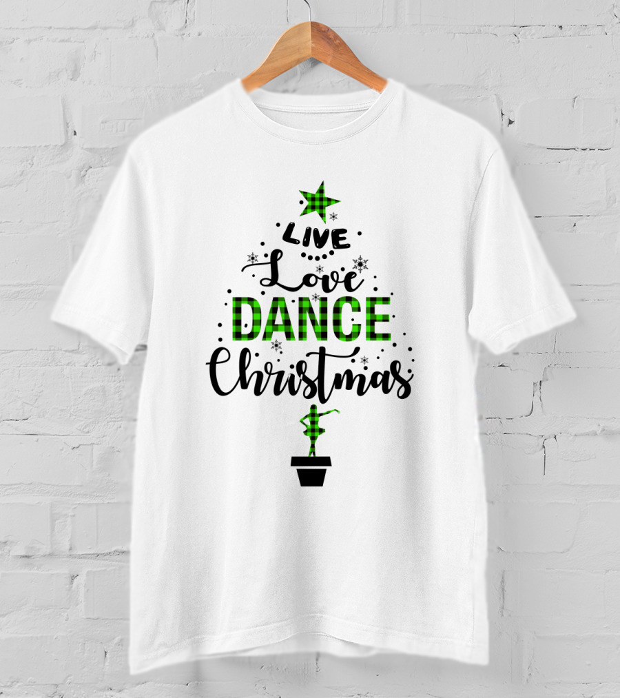 Live Love Dance Christmas Tree Star T-Shirt