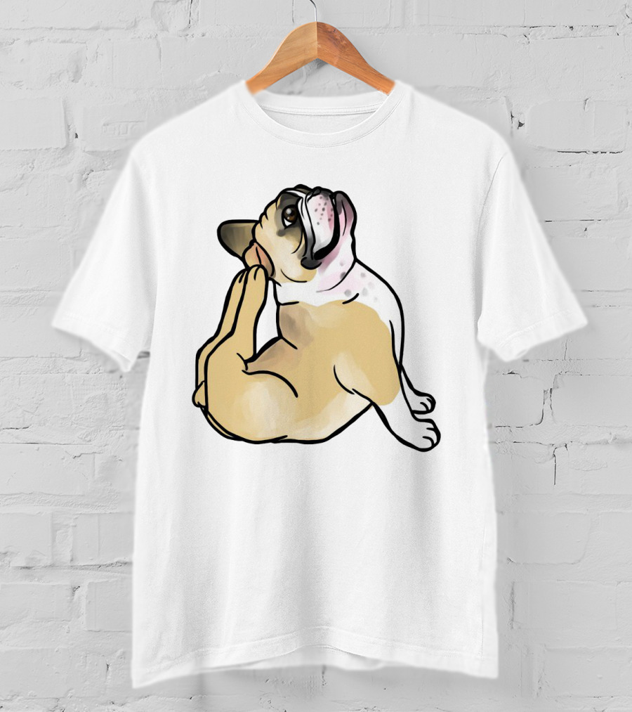 Bulldog Puppy Stretching In Full Cobra Pose T-Shirt