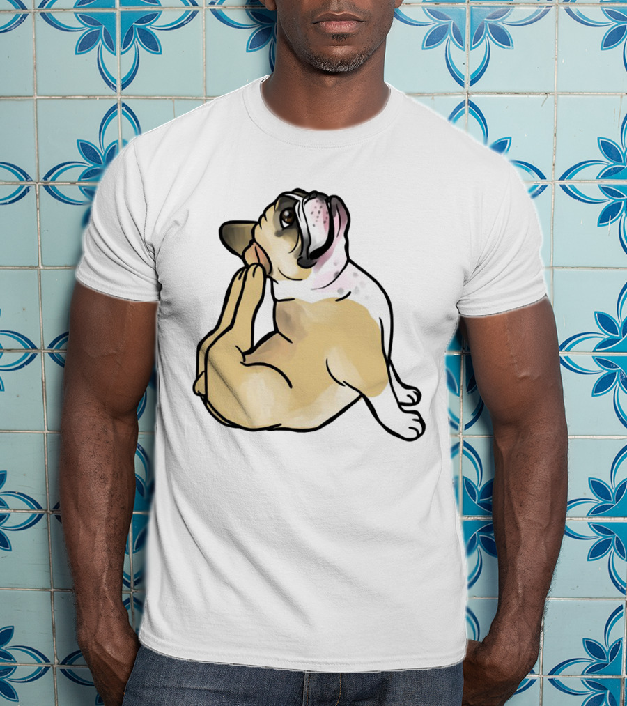 Bulldog Puppy Stretching In Full Cobra Pose T-Shirt