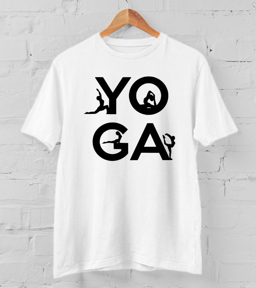 Yoga Silhouette Poses Word T-Shirt