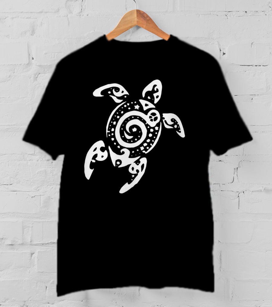 Intricate Spiral Tribal Sea Turtle T-Shirt