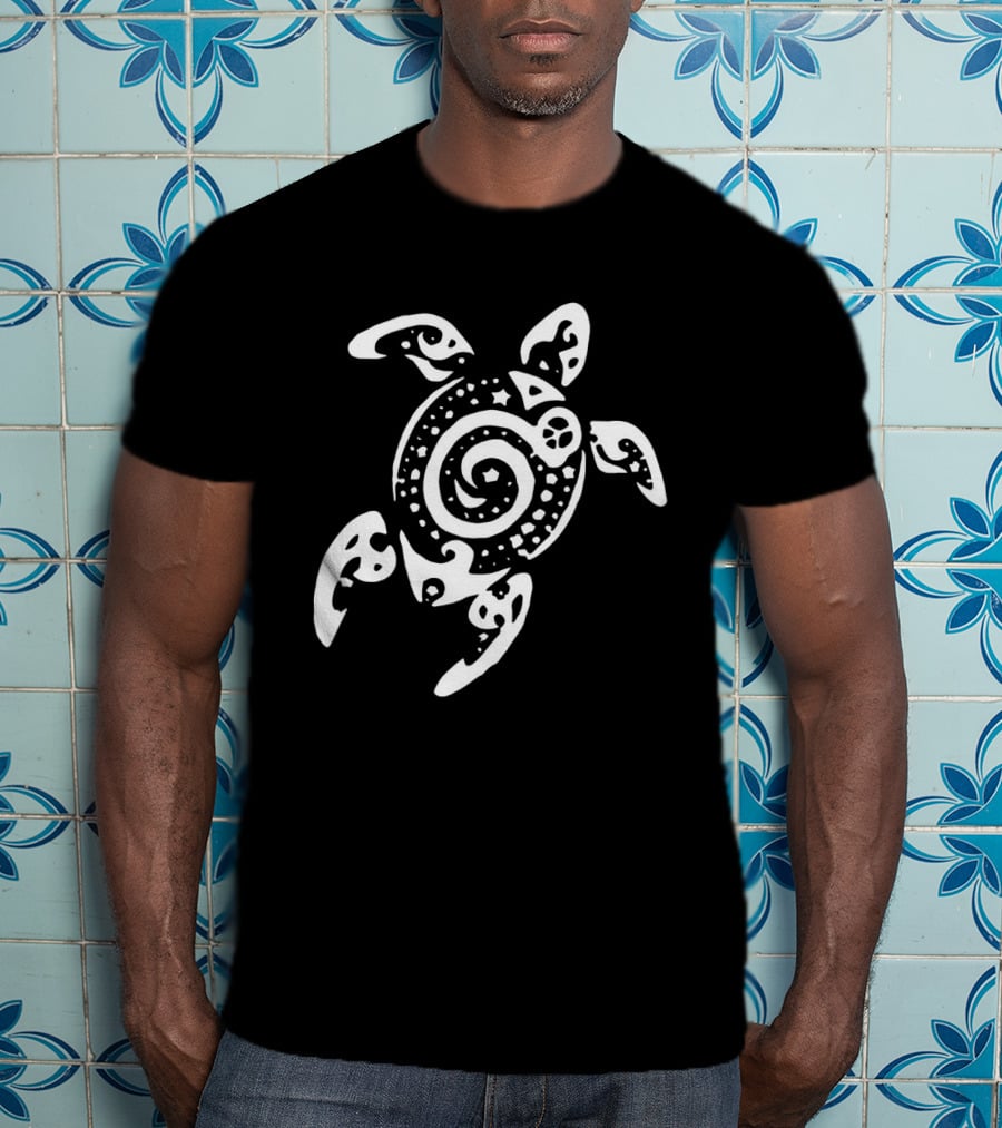 Intricate Spiral Tribal Sea Turtle T-Shirt