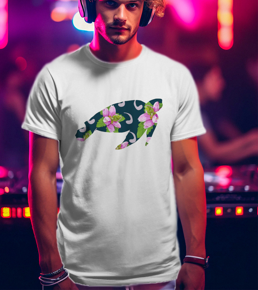 TurtleHead Floral Pattern With Pink Flowers T-Shirt