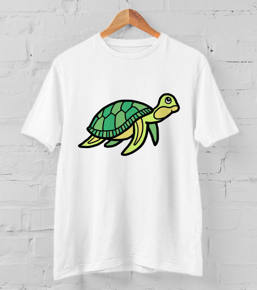 Cute Little Sea Turtle Delightfully Adorable Green Companion T-Shirt