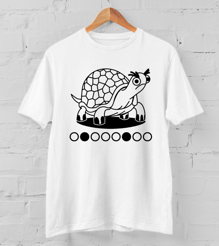 Grumpy Tortoise With Black And White Circles T-Shirt