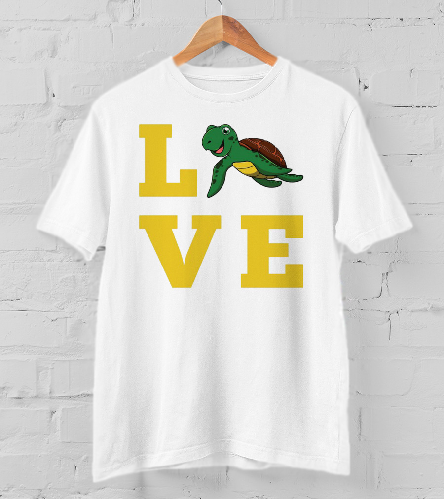 LOVE Turtles Funny Kids Sea Drawing Playful T-Shirt