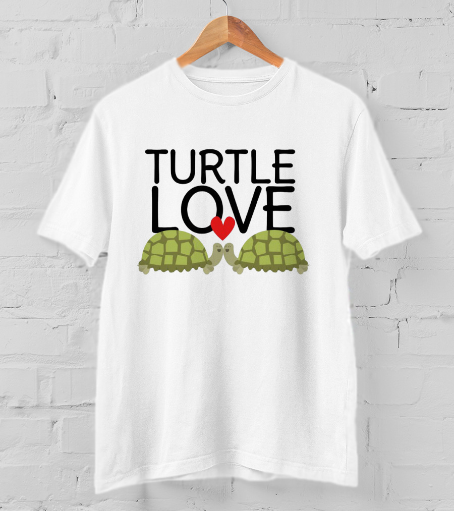 Turtle Love Heart Connection With Kissing Turtles T-Shirt