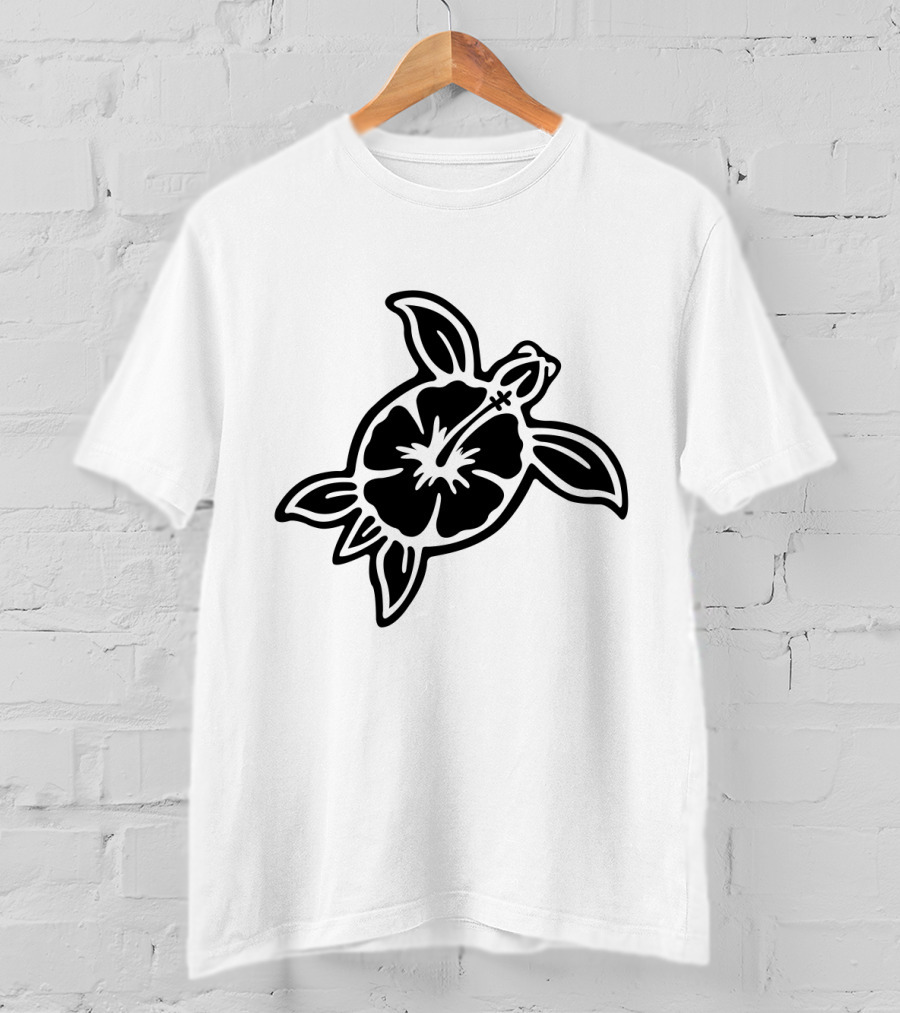 Hibiscus Flower Turtle T-Shirt