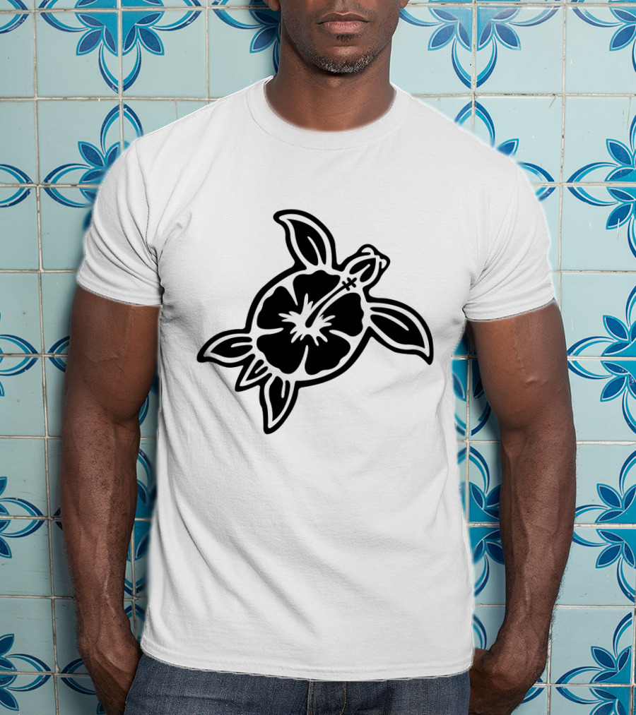 Hibiscus Flower Turtle T-Shirt