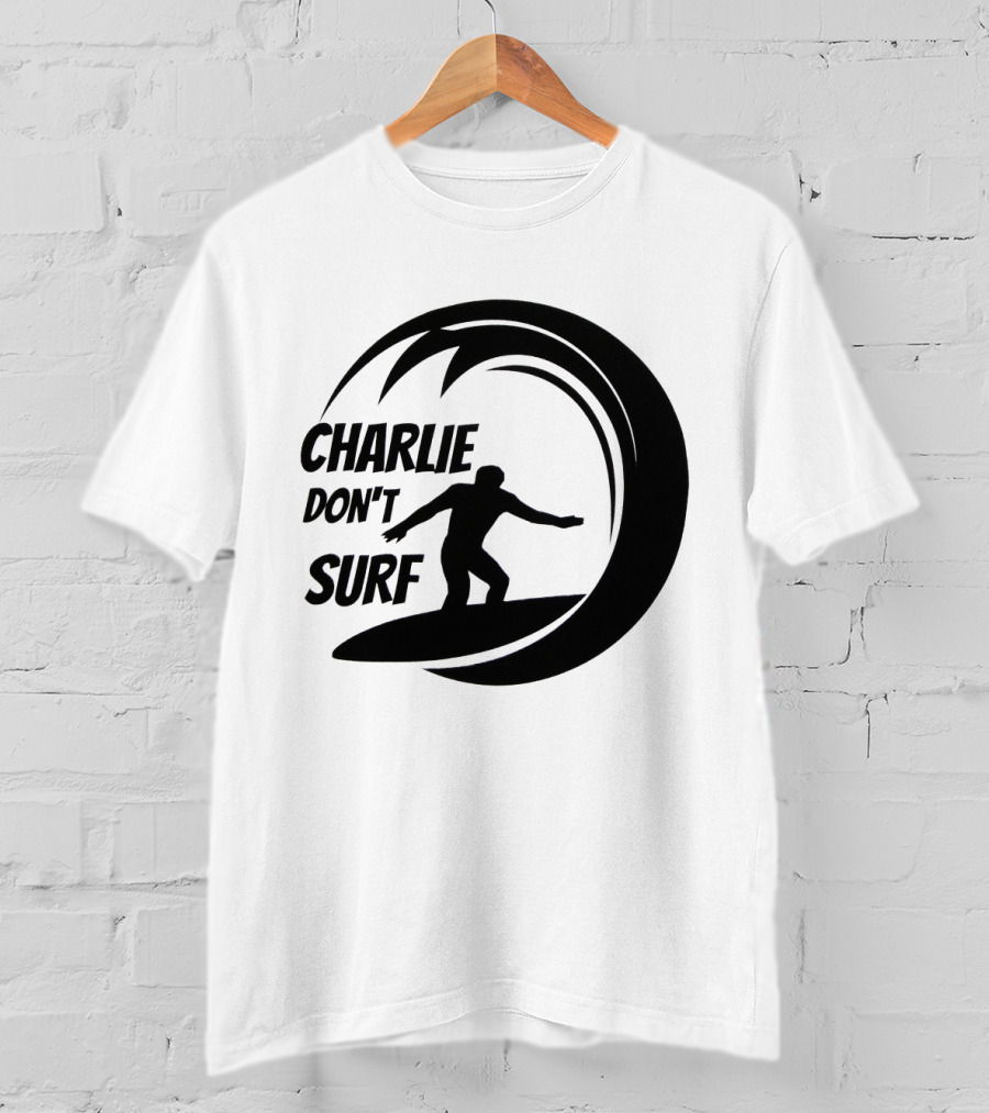 Charlie Don't Surf Silhouette Surfer Wave T-Shirt