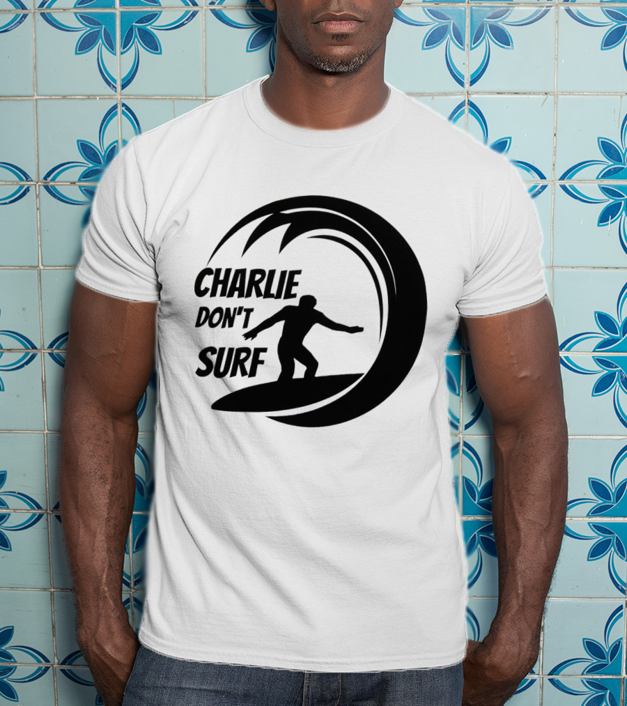 Charlie Don't Surf Silhouette Surfer Wave T-Shirt