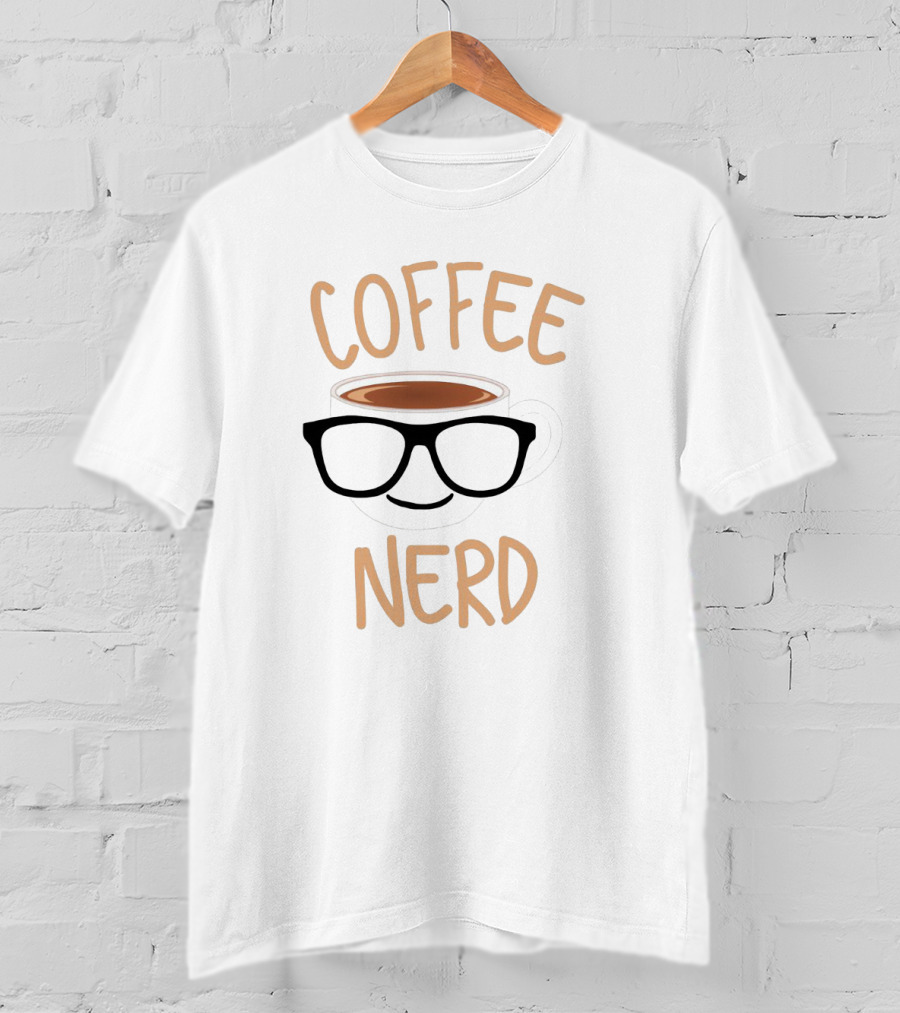 Coffee Nerd Funny Glasses Coffee Mug Face T-Shirt