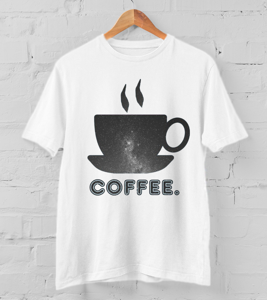 Coffee Cup With Starry Galaxy Design And Steam T-Shirt