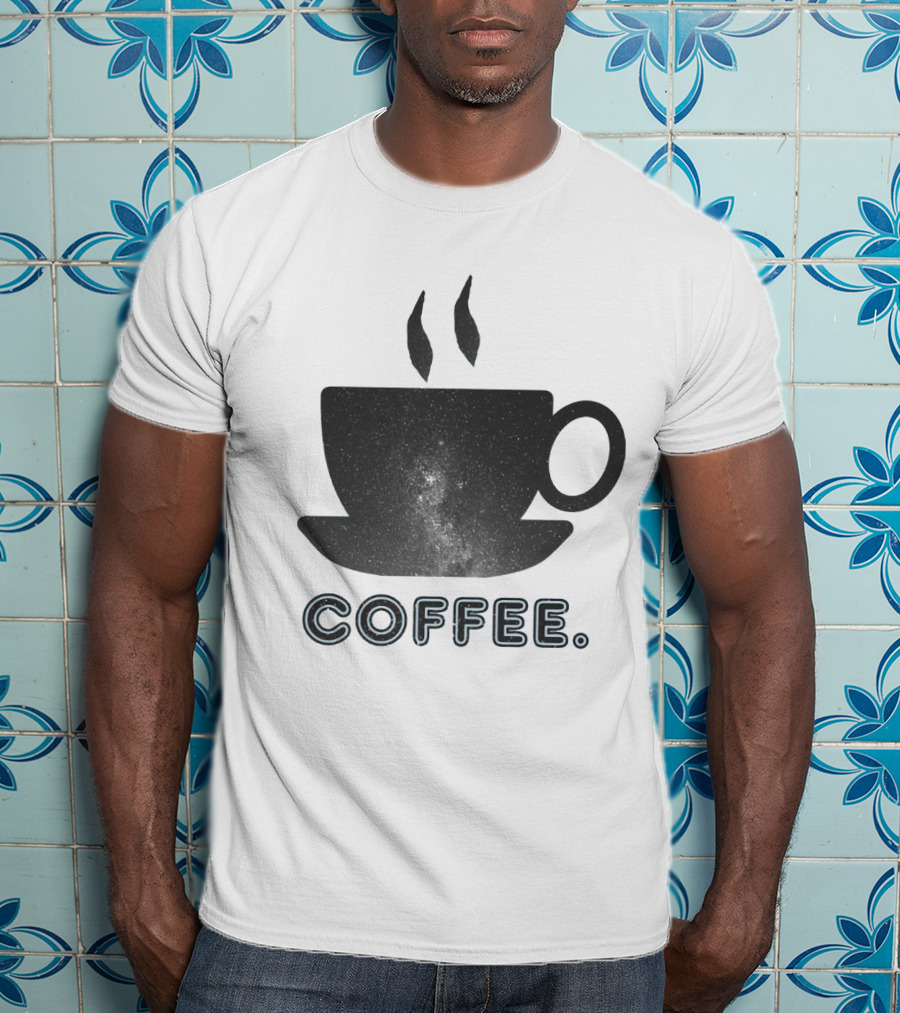 Coffee Cup With Starry Galaxy Design And Steam T-Shirt
