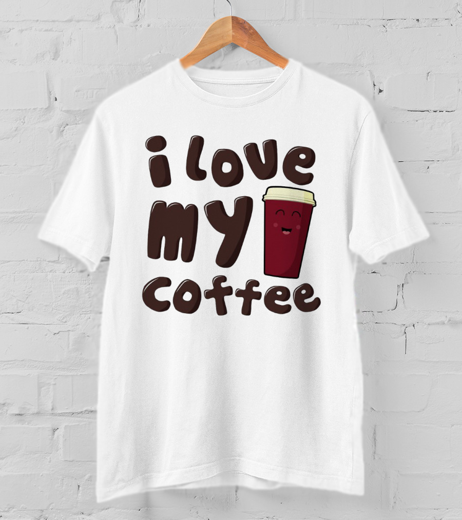 I Love My Coffee Cup Smile Emoticon T-Shirt