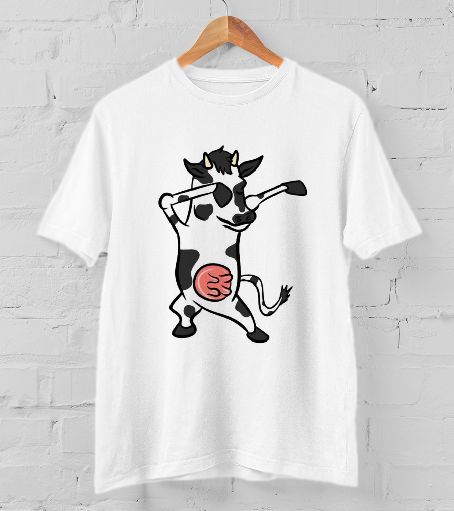Cow Dabbing Funny Dance Pose Cartoon T-Shirt