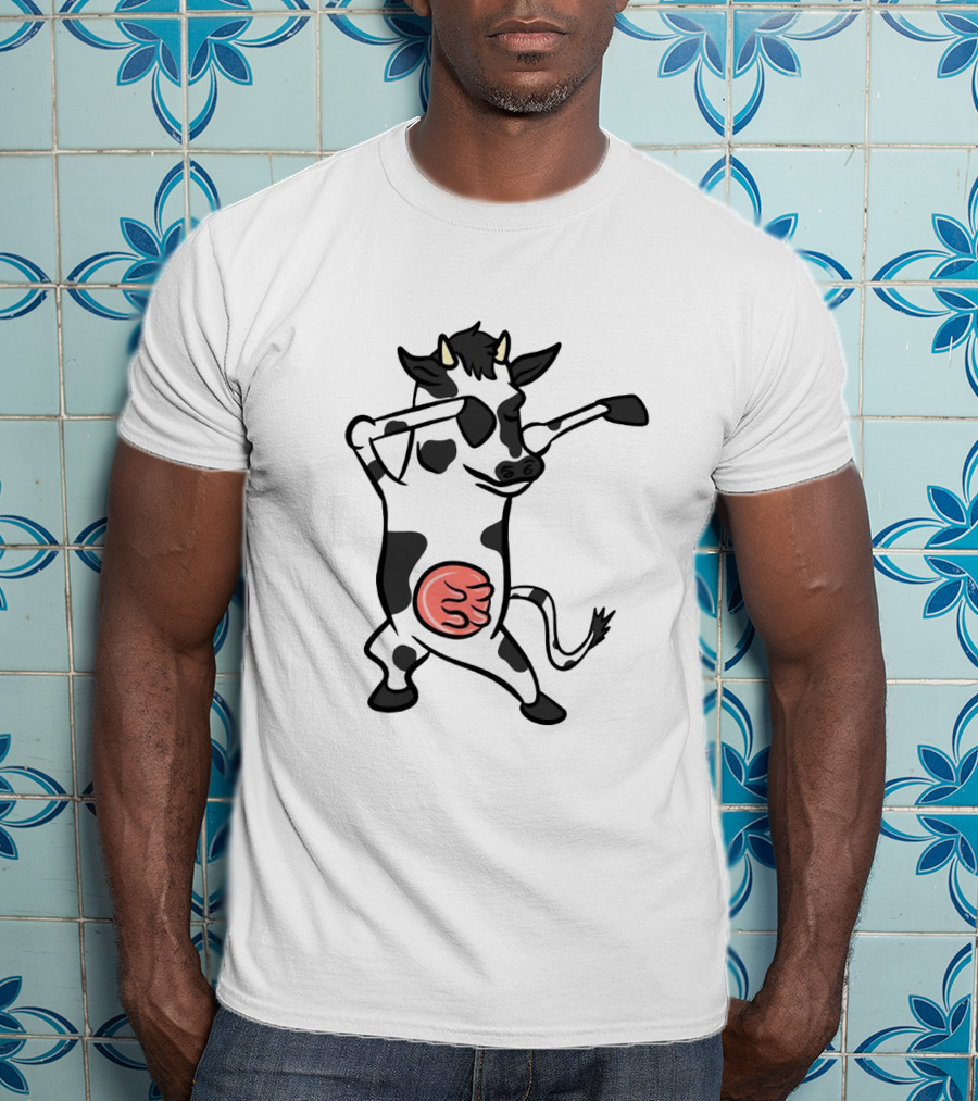 Cow Dabbing Funny Dance Pose Cartoon T-Shirt