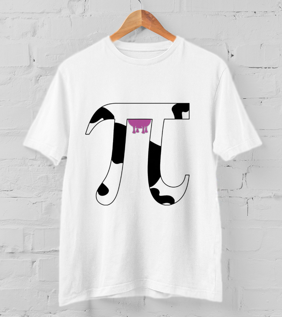 Pi Symbol With Cow Print And Udder T-Shirt