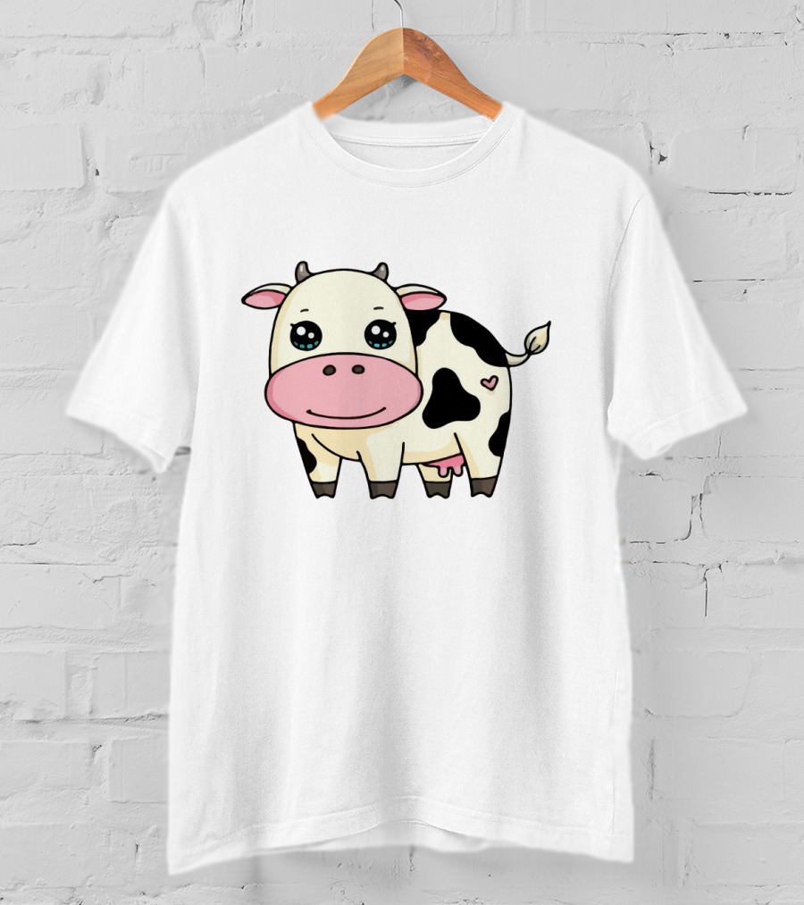 Chibi Dairy Cow With Heart Spot T-Shirt