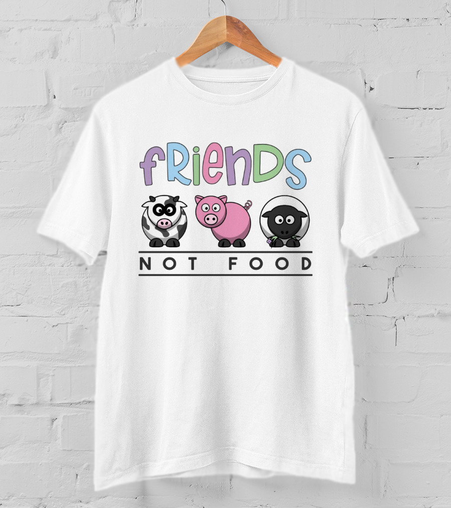 Friends Not Food Vegetarian Cow Pig Sheep T-Shirt