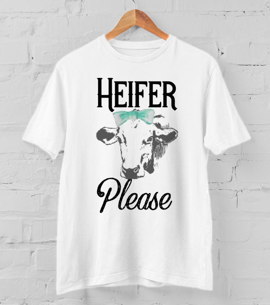 Heifer Please Cow Graphic With Bow T-Shirt