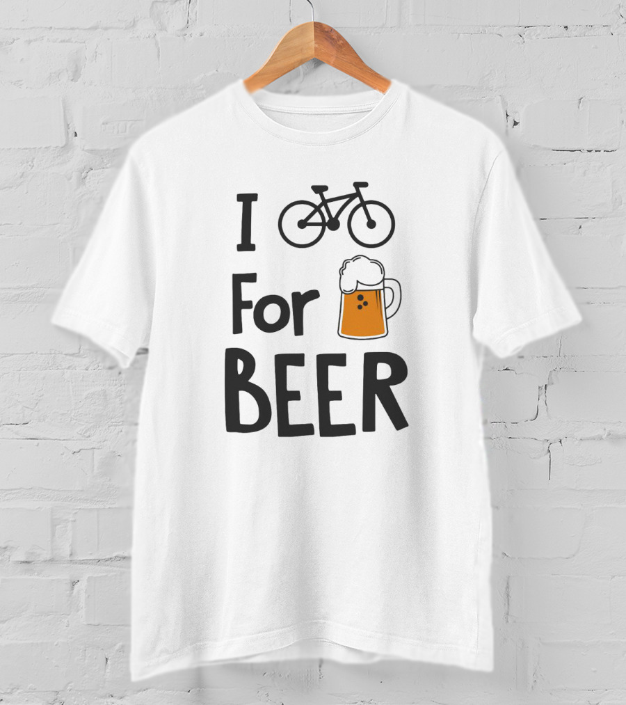 I Bike For Beer Fixie BMX Sports Gym Cycling T-Shirt