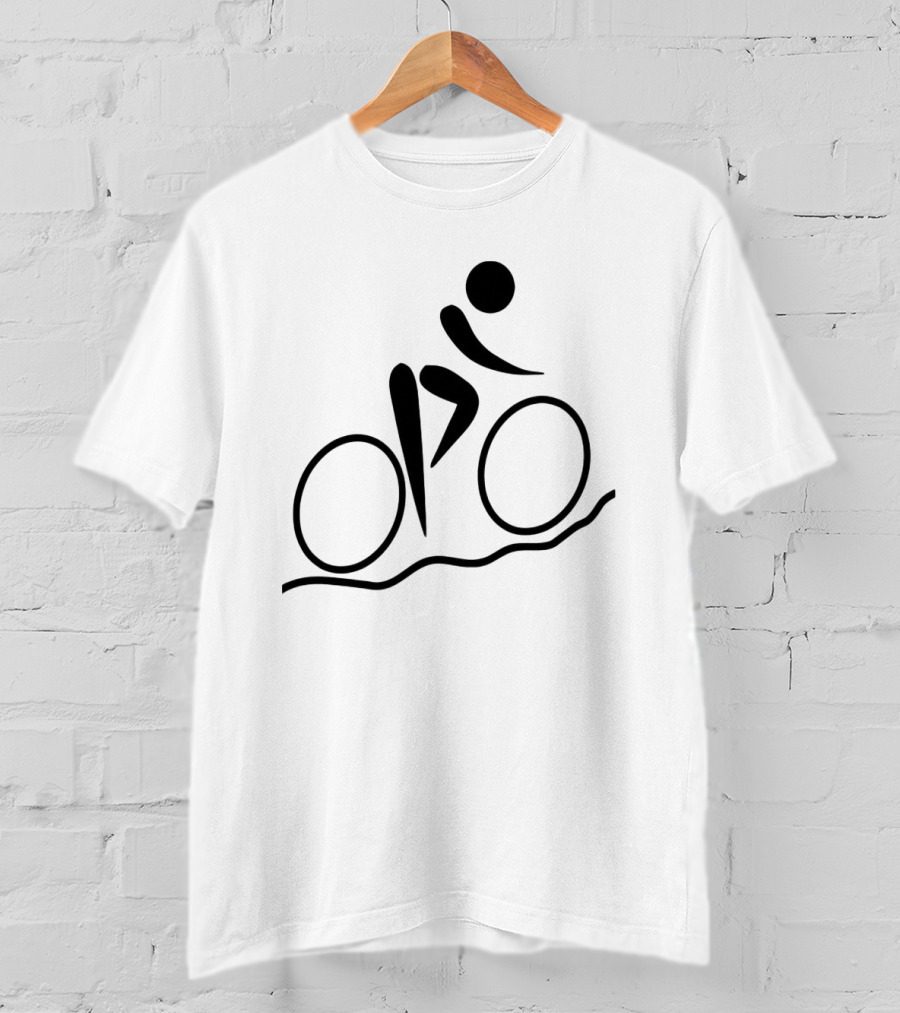 Cycling Minimalist Rider On Curved Path T-Shirt