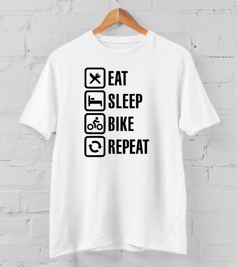 Eat Sleep Bike Repeat Cycling Lifestyle Icons T-Shirt