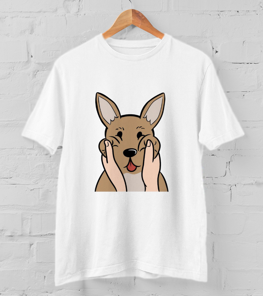 Chihuahua Chubby Cheeks Cute Face Squeezing Happy Expression T-Shirt