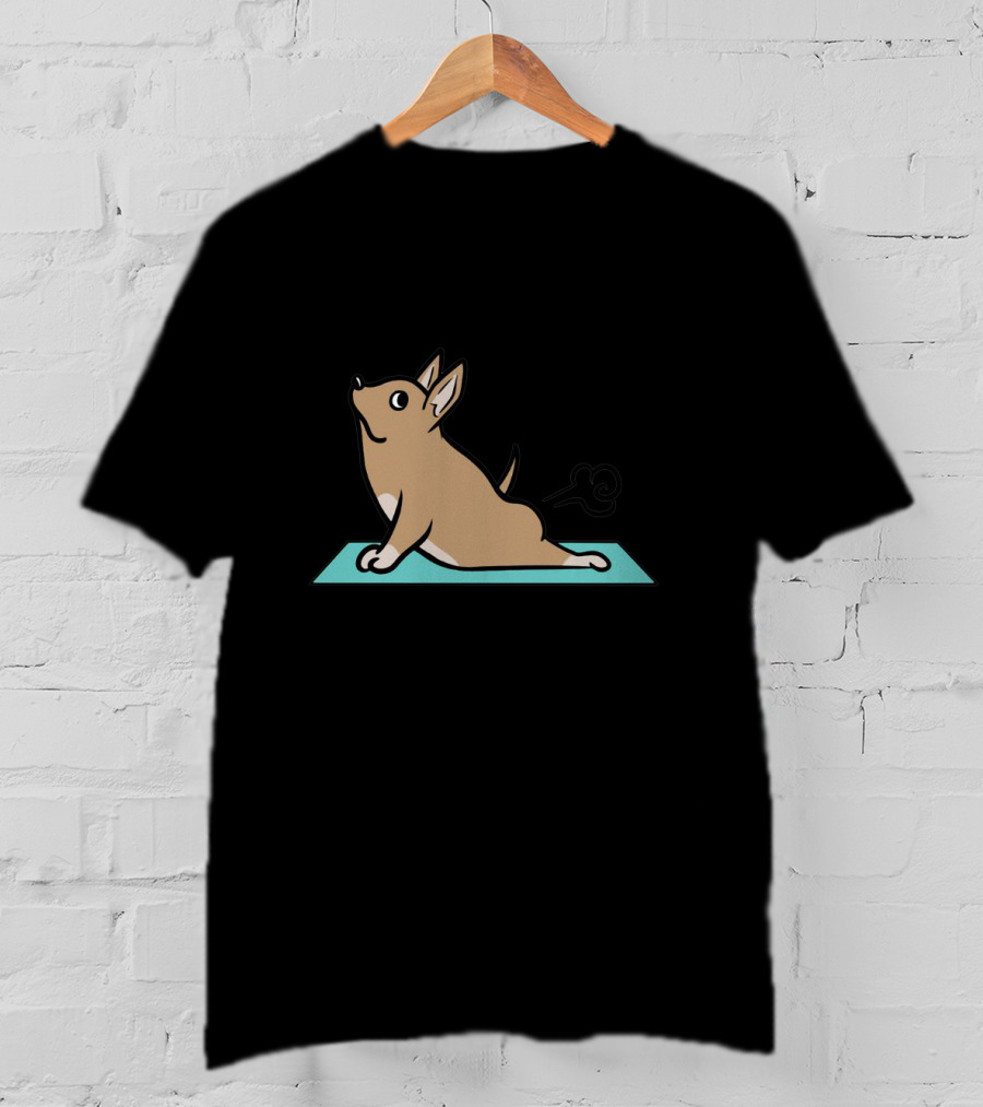 Chihuahua Yoga Pose With Fart Cloud On Mat T-Shirt
