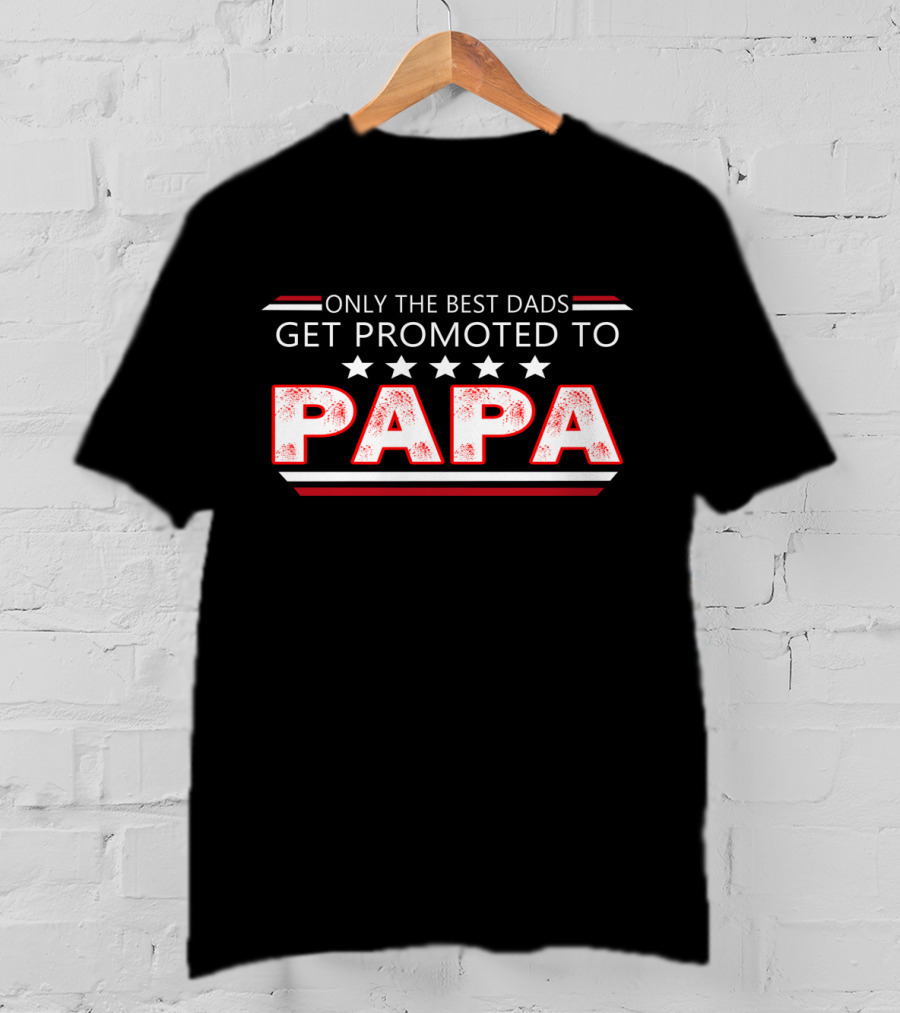 Only The Best Dads Get Promoted To Papa With Stars T-Shirt