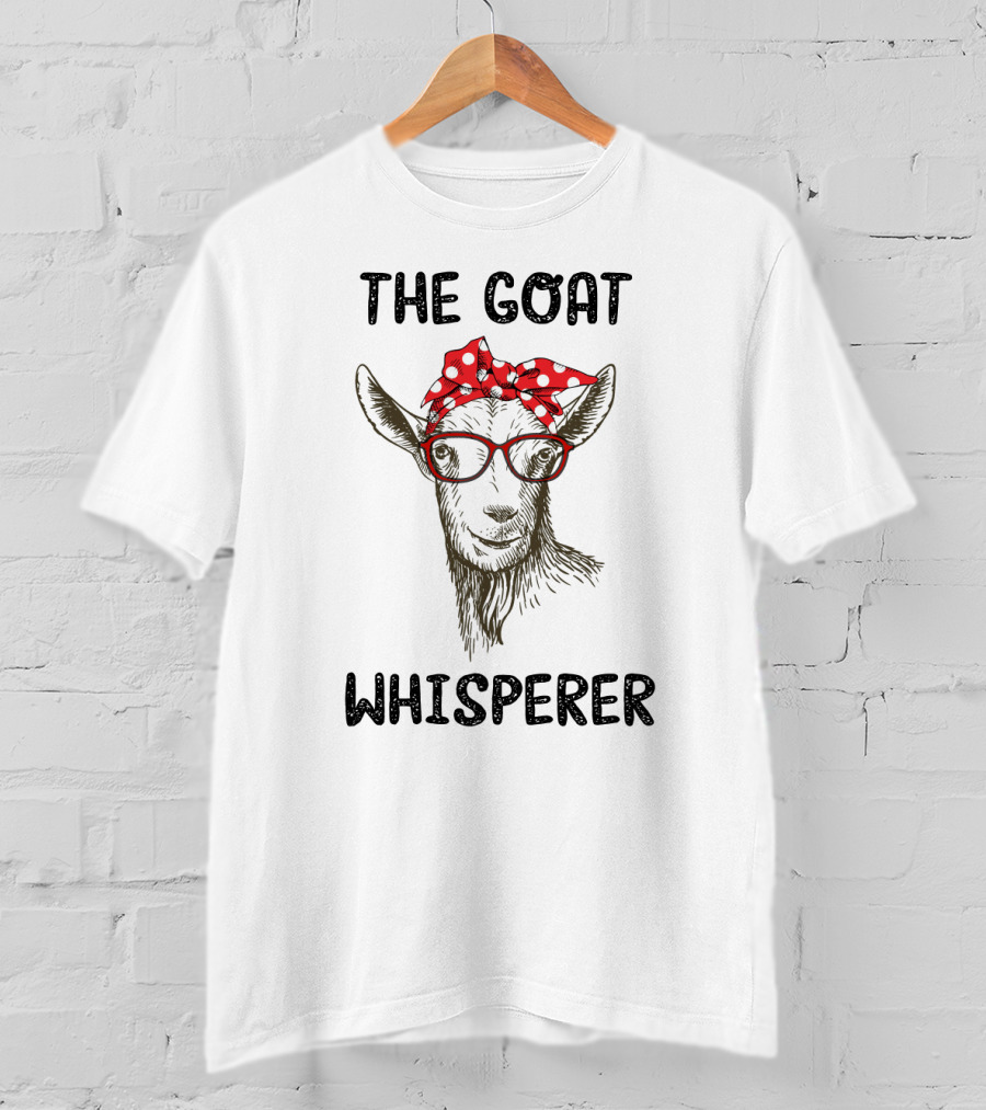 The Goat Whisperer Red Polka Dot Scarf Glasses T-Shirt