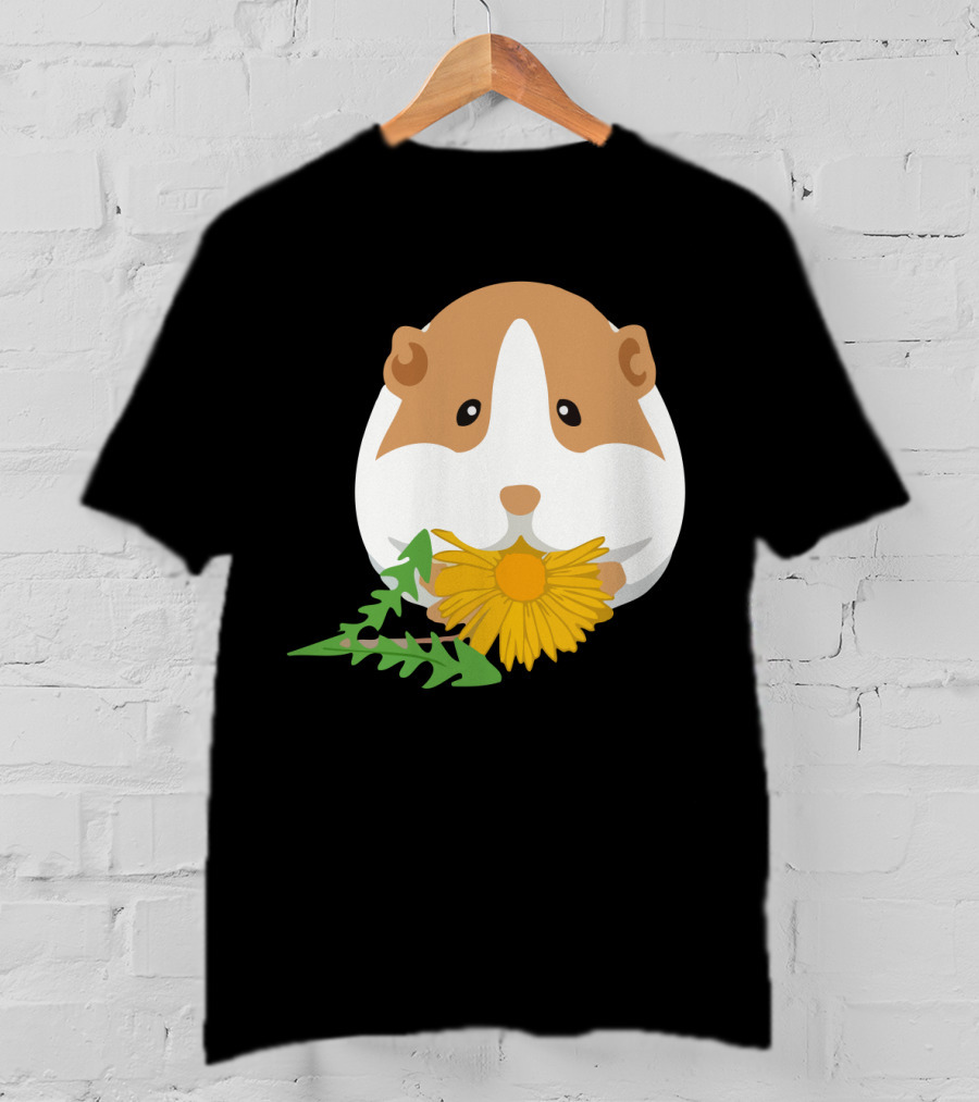 Guinea Pig With Dandelion And Green Leaves T-Shirt