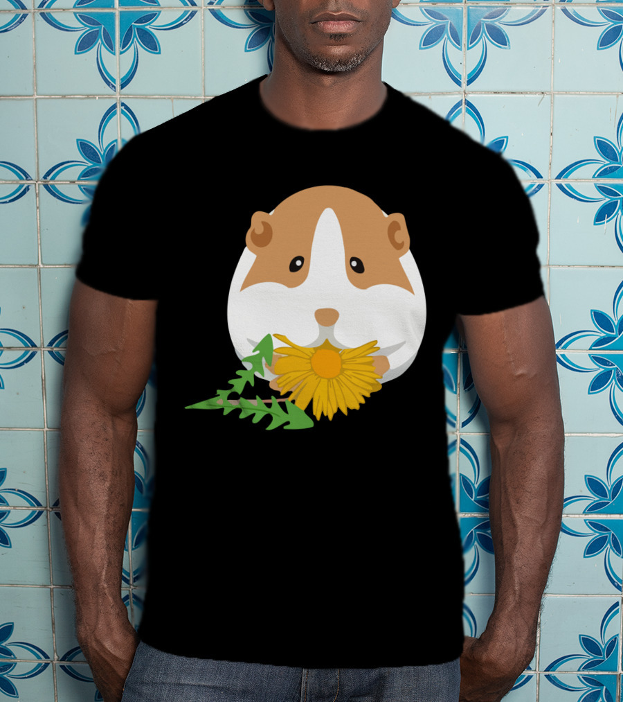 Guinea Pig With Dandelion And Green Leaves T-Shirt