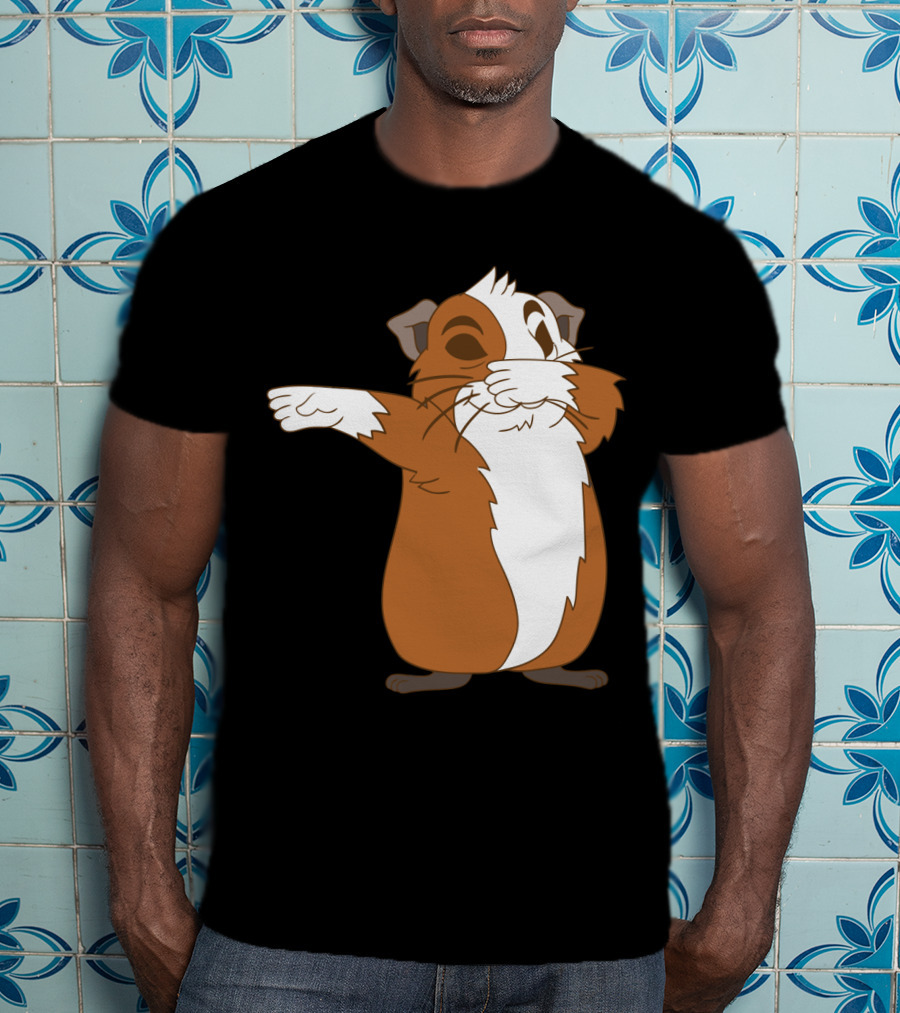 Guinea Pig Dabbing Pose Brown And White Animal Dance Move T-Shirt